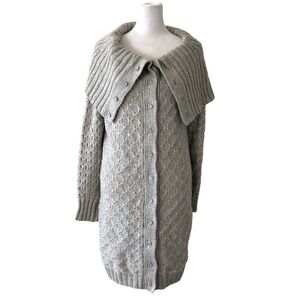 Sparrow medium cardigan sweater gray button down